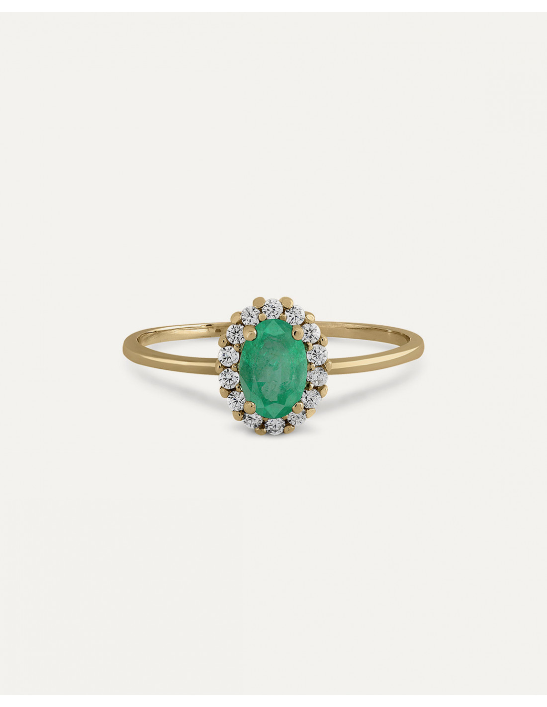 Ring ROSETTE Emerald Diamonds 0,14ct · Rings