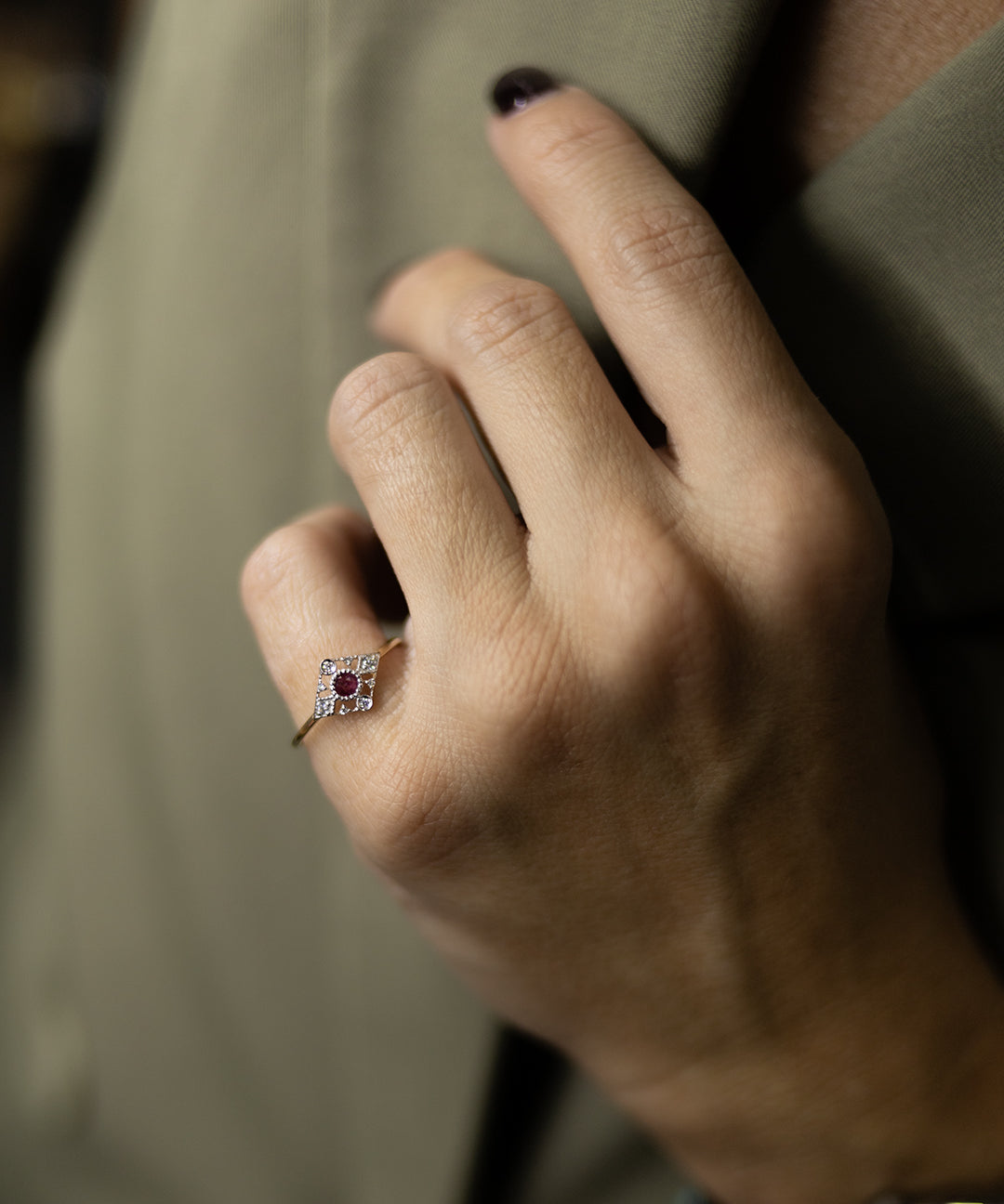 ANILLO MOSAICO RUBÍ