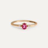OVAL PINK TOPAZ STONE RING