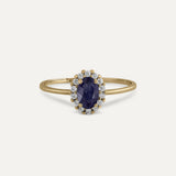 ROSETTE RING WITH SAPPHIRE AND DIAMONDS