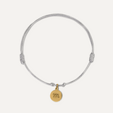 PULSERA GRIS CHAPITA INICIAL