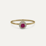 ANILLO ROUND RUBÍ Y DIAMANTES