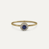 ANILLO ROUND ZAFIRO Y DIAMANTES