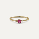 ANILLO MINI CROWN RUBÍ Y DIAMANTES