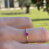 ANILLO MINI CROWN RUBÍ Y DIAMANTES