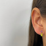 OHRHÄNGER BIRNE AMETHYST UND PERIDOT