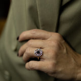 ANILLO ART DÉCO OCTOGON ZAFIRO Y BRILLANTES