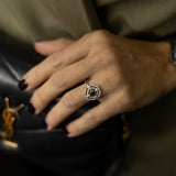 ANILLO ART DÉCO OCTOGON ZAFIRO Y BRILLANTES