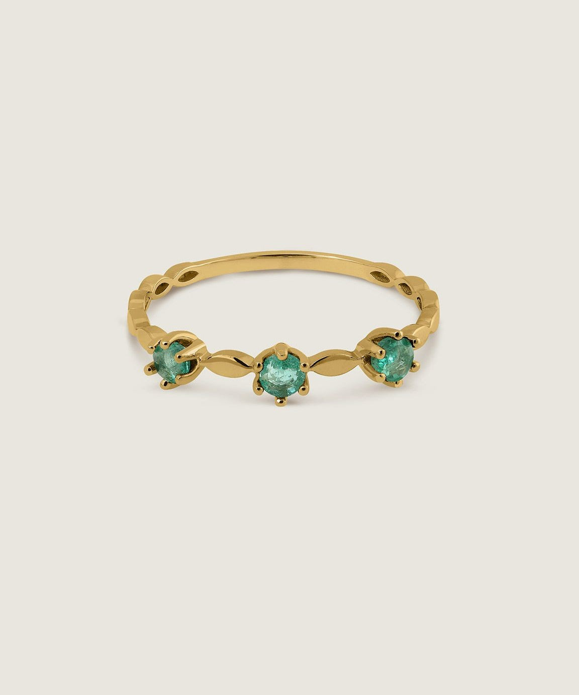 ANILLO TROIS WAVE ESMERALDA