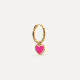PENDIENTE ARO CORAZÓN ESMALTE KIDS
