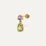 OHRHÄNGER BIRNE AMETHYST UND PERIDOT