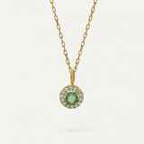 COLGANTE ROUND ESMERALDA Y DIAMANTES 0.06CT