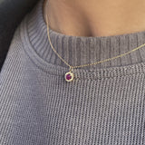 COLGANTE ROUND RUBÍ Y DIAMANTES 0.06CT