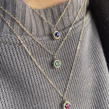 COLGANTE ROUND RUBÍ Y DIAMANTES 0.06CT