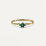 ANILLO MINI CROWN ESMERALDA Y DIAMANTES