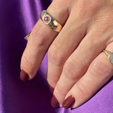 RING SIEGELRING RUND RUBIN
