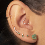 PENDIENTE GARRA ESMERALDA 2MM