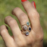 ANILLO ROSETÓN ESMERALDA Y DIAMANTES