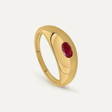 ANILLO SIGNET OVAL RUBÍ