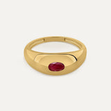 ANILLO SIGNET OVAL RUBÍ