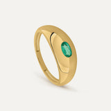 ANILLO SIGNET OVAL ESMERALDA