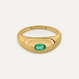 ANILLO SIGNET OVAL ESMERALDA