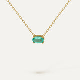 OVAL NATURAL EMERALD NECKLACE