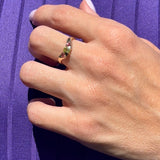 ANILLO FLORAISON PERIDOTO Y TOPACIO ROSA