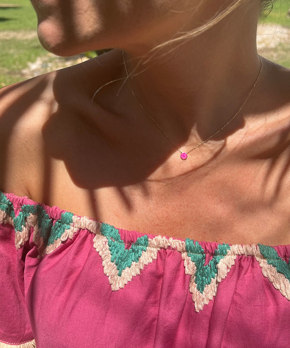 HALSKETTE LÄCHELN ROSA