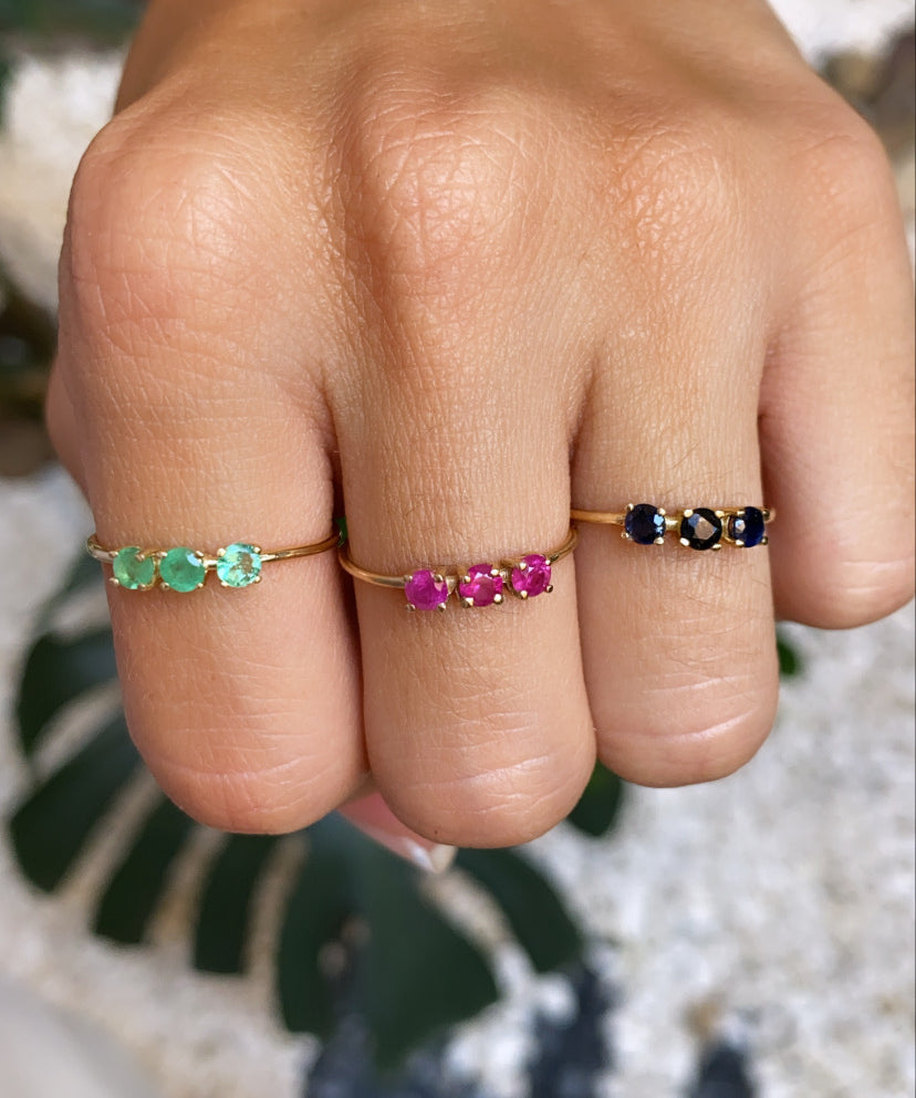 ANILLO TRIPLE GARRA ZAFIRO