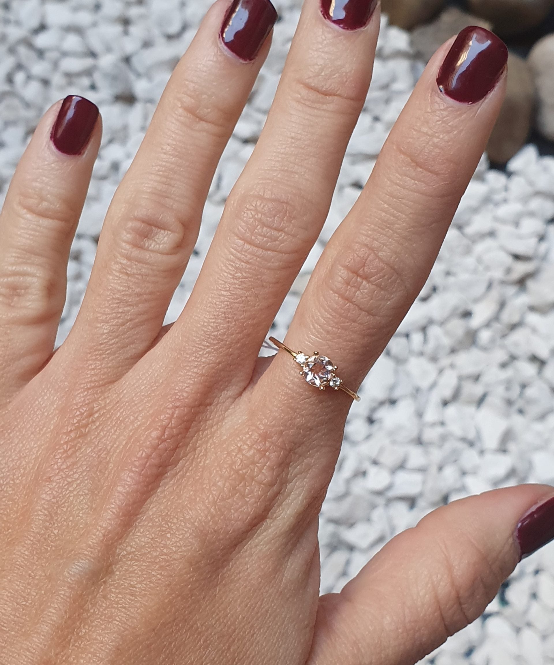ANILLO TRES REDONDOS MORGANITA