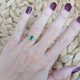 ANILLO ROSETÓN ESMERALDA Y DIAMANTES