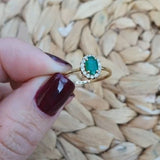 ANILLO ROSETÓN ESMERALDA Y DIAMANTES