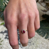 ANILLO ROSETÓN RUBÍ Y DIAMANTES